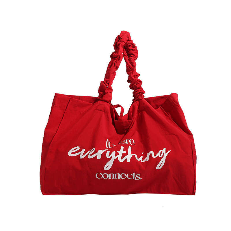 Crossbody Niche Design Canvas Large Capacity Tote Letter Commuter Student Cloth Drawstring Shoulder Bag