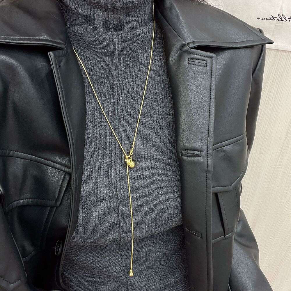 Pull-out Gourd Necklace for Women 2024 High-end Clavicle Light Niche Choker Sweater Chain Accessory 855