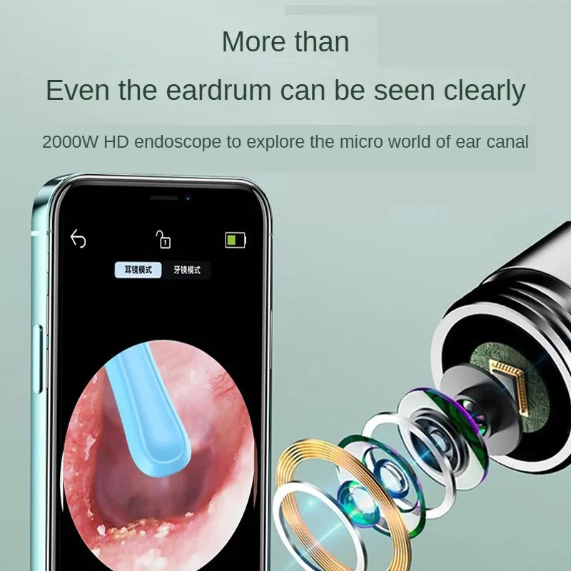Wireless Visual Silicone Ear Spoon Endoscope Earpick Camera Otoscope Safe Ear Cleaner for Kids Adults 250726