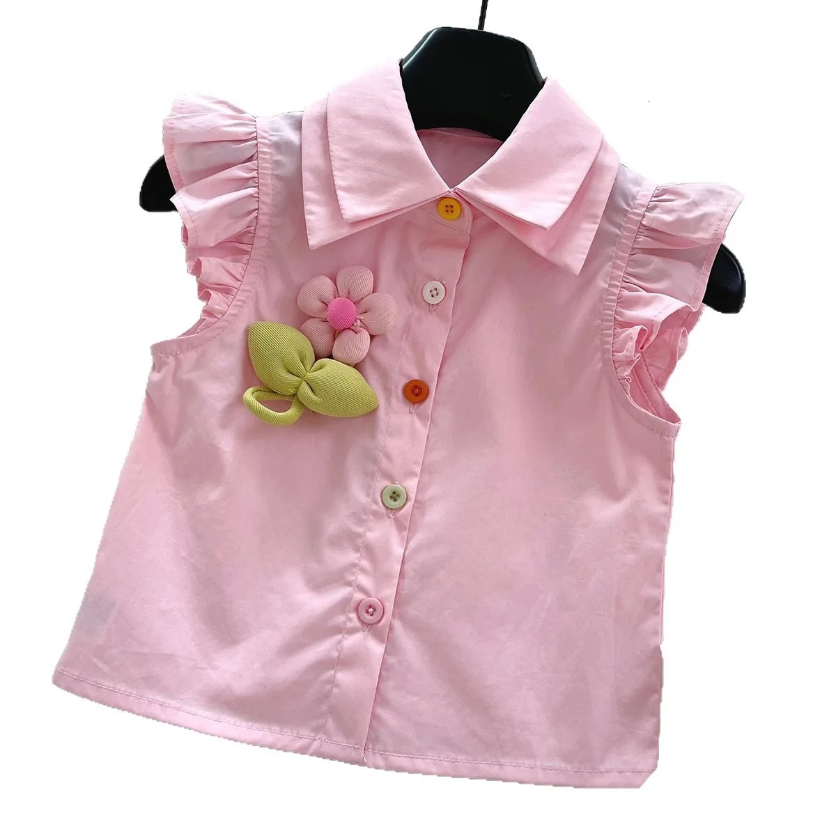 Summer Kid Girl 2PCS Clothes Set Cotton 3D Flower Fly Sleeve Polo Shirt Suits Loose Cake Princess Skirts Outfit Infant Girl Suit 250729