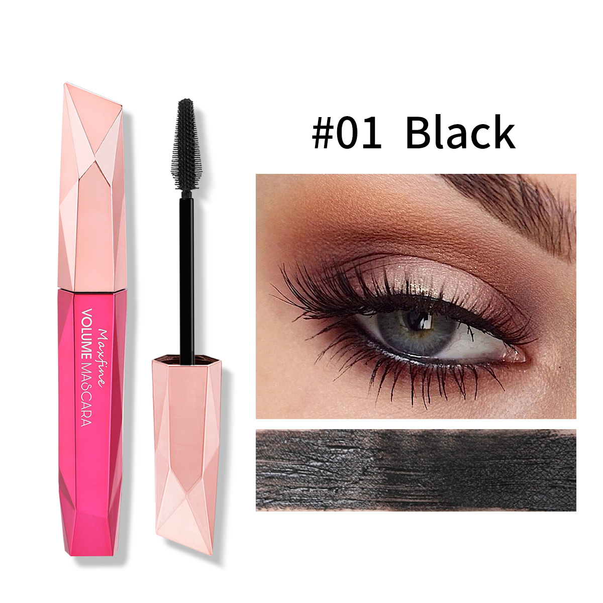 4D Waterproof Mascara Lengthen Thicken Curling Eyelashe Extension Long-wearing Mascara Silk Fiber Mascara Beauty Makeup Colorful Silk Mascara Cream Le