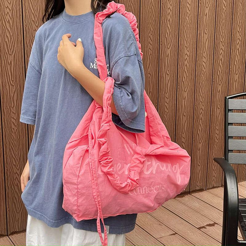 Crossbody Niche Design Canvas Large Capacity Tote Letter Commuter Student Cloth Drawstring Shoulder Bag