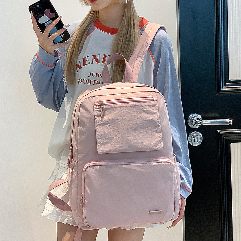 Colorful Fox Korean Version Women's Nylon Backpack Student Large Capacity Simple Casual Lightweight Commuting ddmymoon