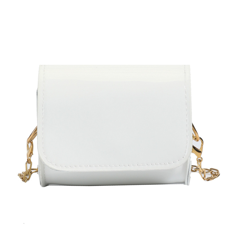 New Fashion Lacquer Leather Women's Long Stick Bag Texture Bright Color Single Shoulder Slant Small Square Bag Designer Bag Women's Crossbod