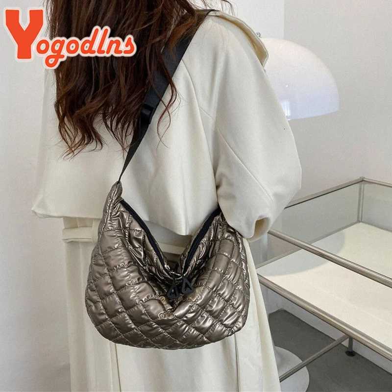 Yogodlns Winter Space Cott Shoulder Bag For Women Rhbus Dumpling Bag Luxury Fem Crossbody Bag Armpit Handbag Sac Y250730