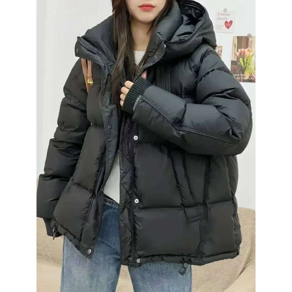 Designer Clothing 2025 2024 New Winter Women's Hooded Puffer 90% White Duck Down Thickened Short Jacket Female Casual Versatile Outwear