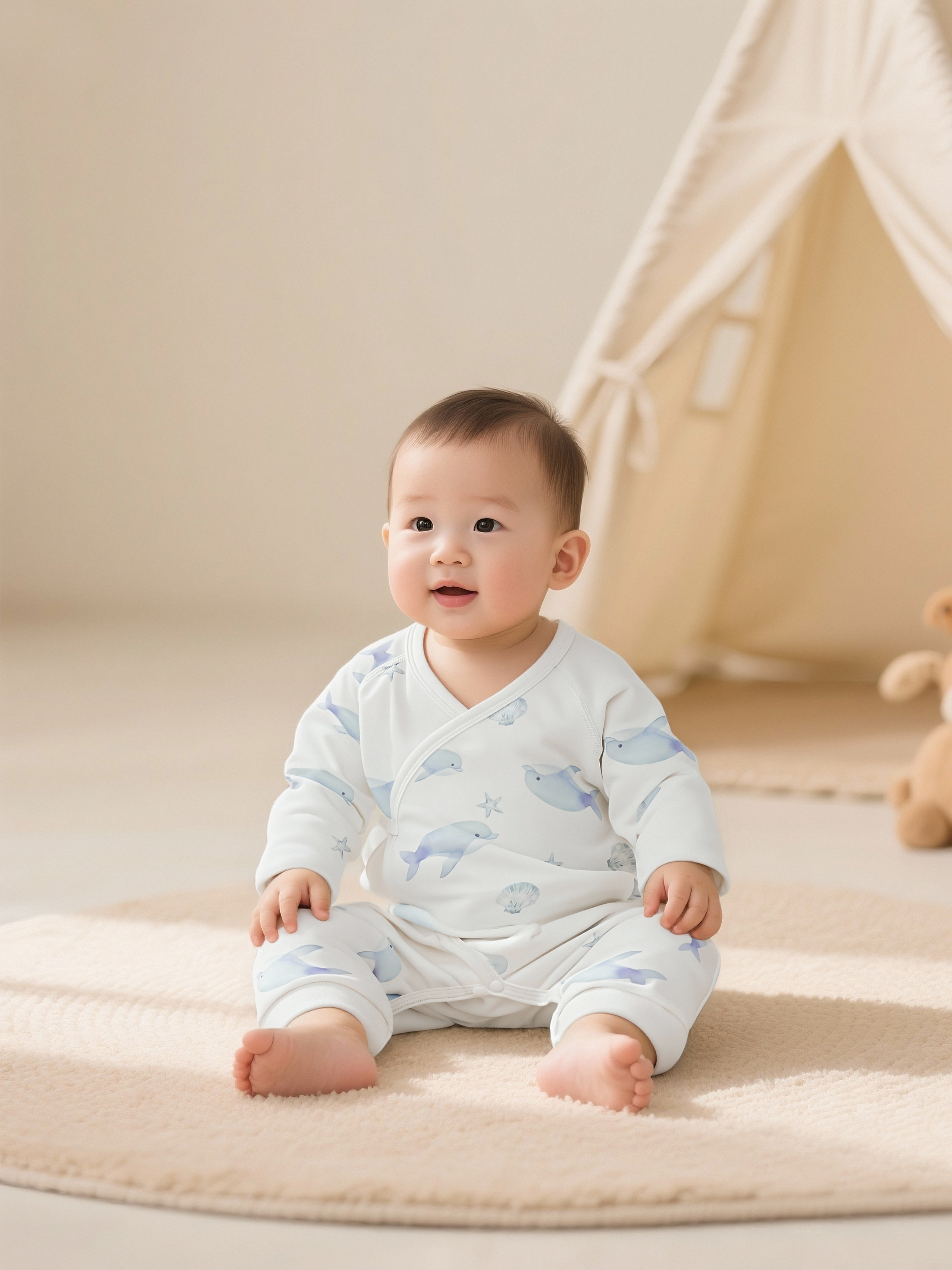 Baby Clothes Pure Cotton A-Type Autumn And Winter Baby Jumpsuit Baby Long-Sleeved Home Clothes Newborn Jumpsuit Crawling Clothes