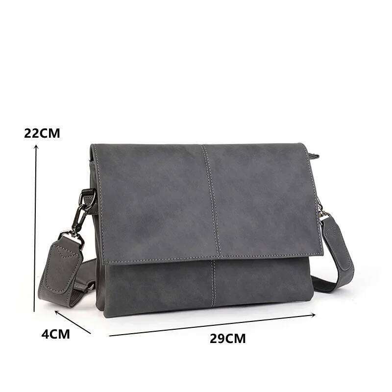 Fashion Men Large-capacity Flap Men's Messenger Bag Soft PU Leather Crossbody Shoulder Bags Male Bolsos