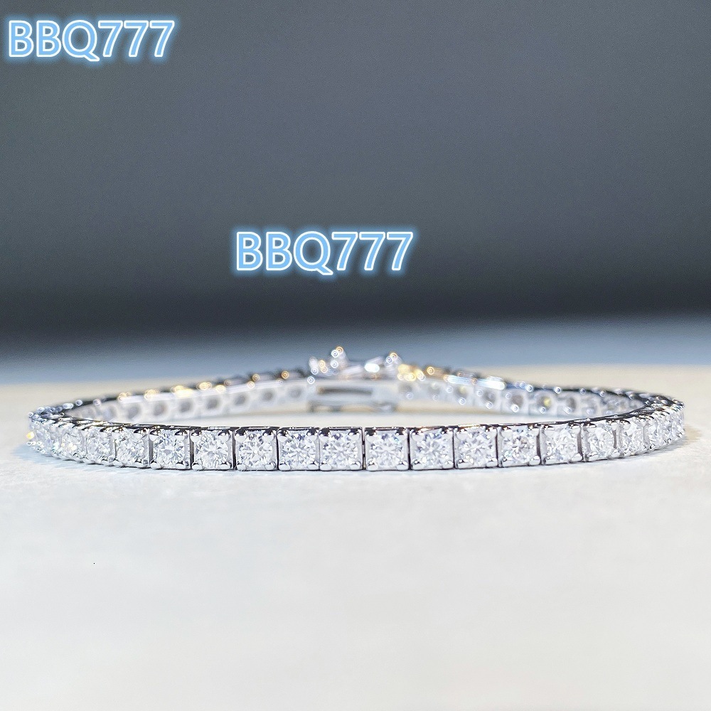 2025 Jewelry Hip Hop 925 Sterling Silver Bracelet Iced Out Tennis Chain Bracelet for Men Women VVS Moissanite Diamond Bracelet