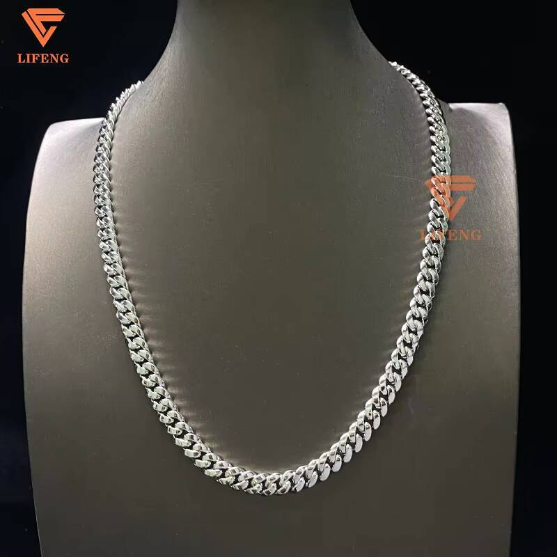 Custom Men Hip Hop 18k Gold Plated Solid 925 Silver Fine Jewelry 14mm 15mm Miami Cuban Link Chain Plain Necklace Without Diamond