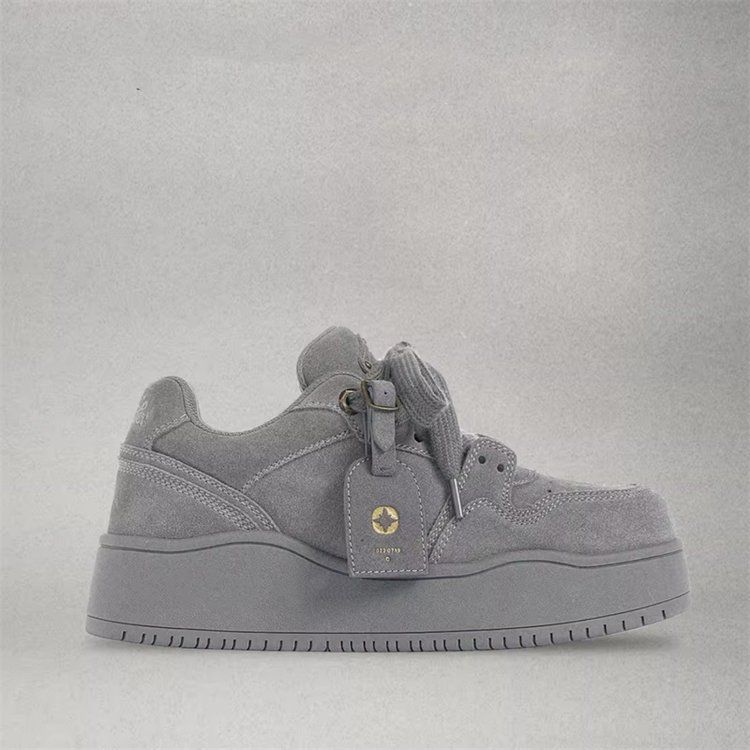 2025s Autumn & Winter New Casual Sneakers Men's Gray Chunky Shoes Women's Unique-Designed Thick-Soled Elevator Couple Sneakers