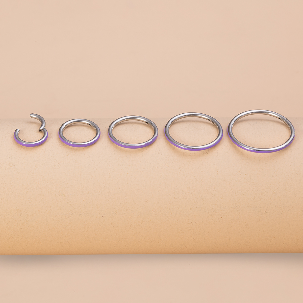 Stainless steel four-color drip glue hinge ring earrings, wholesale of body piercing accessories