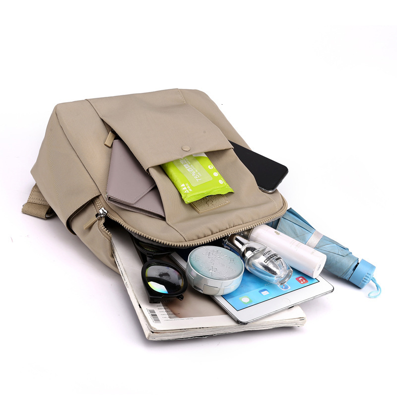 Women's Multi-Layer Portable Backpack Korean Style Trendy Water-Repellent Nylon Travel Large Capacity Bag ddmymoon