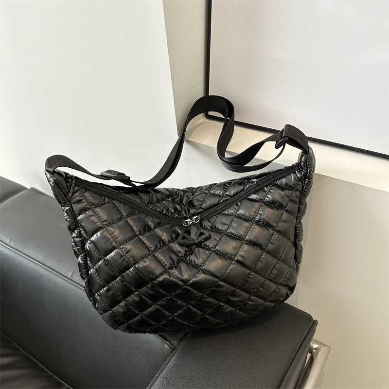 Space Cott Shoder Bag Fi Square Bag Cloth Crossbody Bags Latt Pattern All-Match Shoder Bag for Women Cutting Y250730