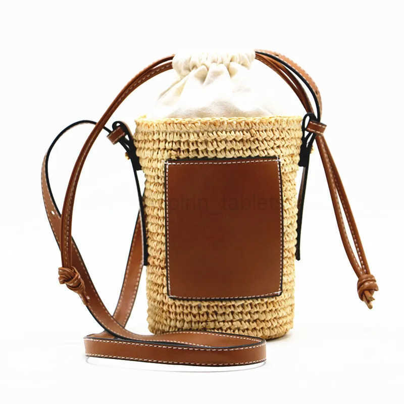 Designer Brands Straw Bucket Bag Rope Woven Women Shoulder Crossbody Bags Rattan Summer Beach Handbags Round Bag Tote M250730