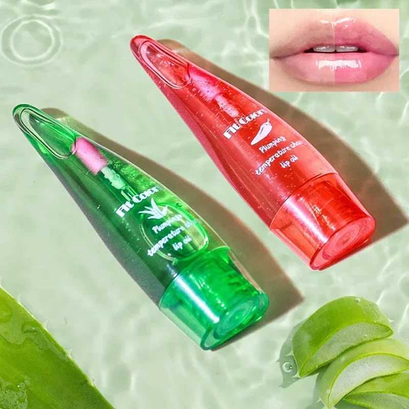 Aloe Vera Lip Gloss Chili Lip Plumping Oil Long-Lasting Moisturizing Lip Color New Thermochromic Lipgloss Warm Colorful Lips Oil G250728