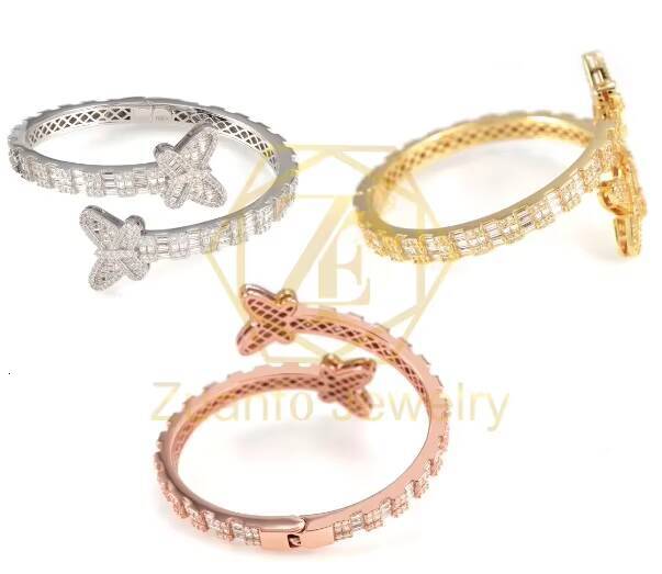 Ready to Ship 925 Sterling Silver Vvs Moissanite Men Women Hip Hop Iced Out Gold Moissanite Bracelet