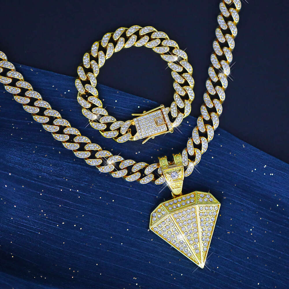 Creative New Cuban for Men and Women, Cool Hip-Hop Rapper Personality Trendy Men's Necklace