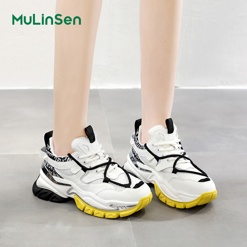 Mulinsen dad shoes women's 2025 new spring and autumn leisure breathable mesh dopamine versatile summer lightweight sports running shoes
