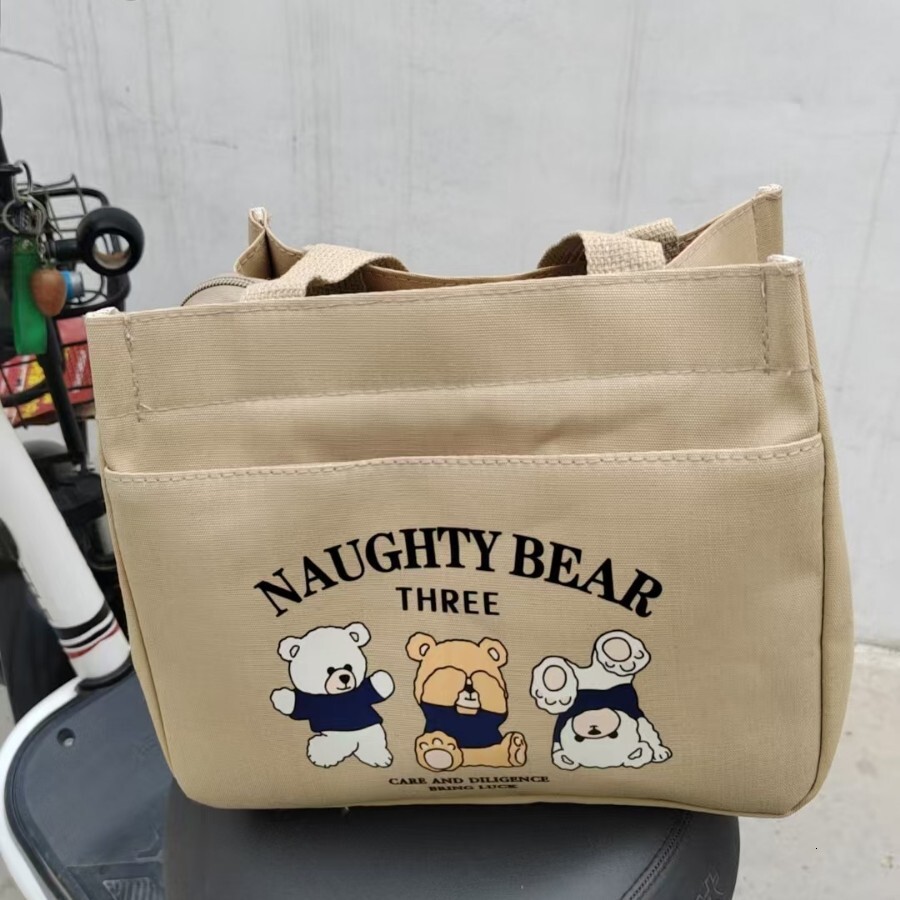 Summer new women's shoulder bag new cartoon women's bag canvas bag outdoor handbag lunch bag commuting shoulder bag designer bag
