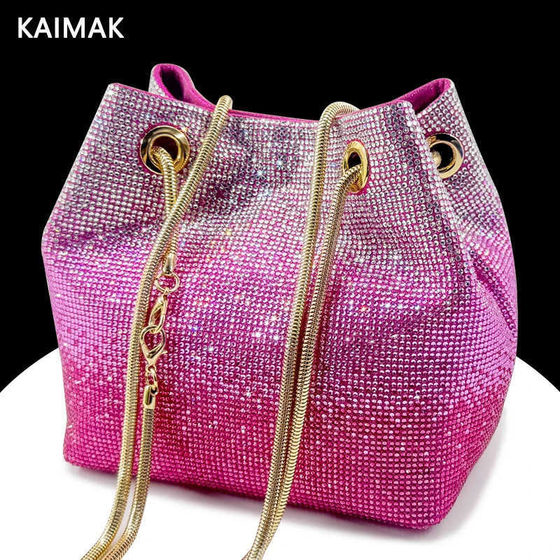2025 Latest Italian Design Luxury Shiny Wedding Party Ladies Handbag High Quality Diamond Tote Evening Bag M250730