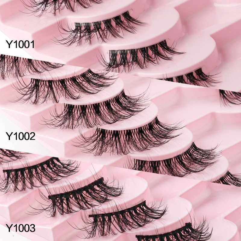 3/5/10 Half Eyelashes Soft Natural Cat Eye Lashes Makeup Tool Extension Fluffy Faux Cils Makeup Half Lashes Z250730