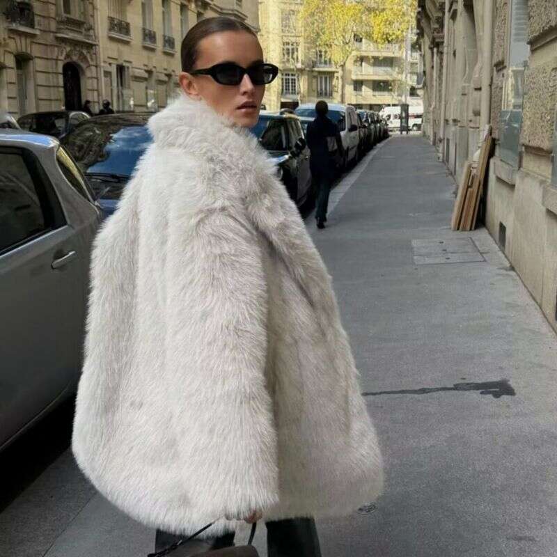 Women's Clothing 2024 Autumn And Winter Clothing Artificial Fur Warm Mid Length Thick Coat