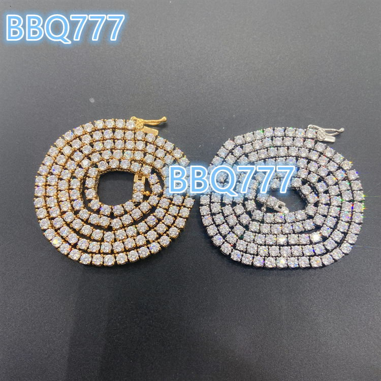 2025 Wholesale 5mm Premium Cluster Tennis Chain Choker Necklace for Women Gold Plated Iced Out CZ Diamond Trendy Style