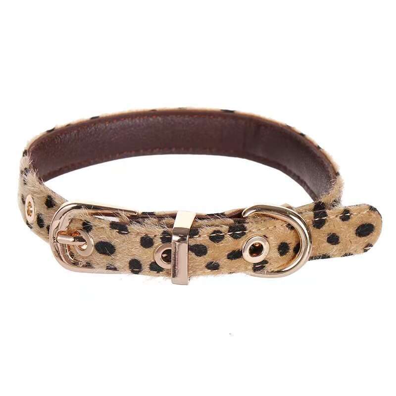 Leopard Print Horsehair Collar Dog Chest Harness Leash Adjustable Fashion Trendy Cute Pet Decoration