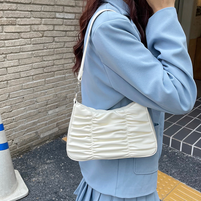 Designer Bag Vintage Wrinkled Baguette Underarm Bag For Women 2025 Spring Summer New Luxury Bag Ins Versatile Niche Textured Single Shoulder Crossbody