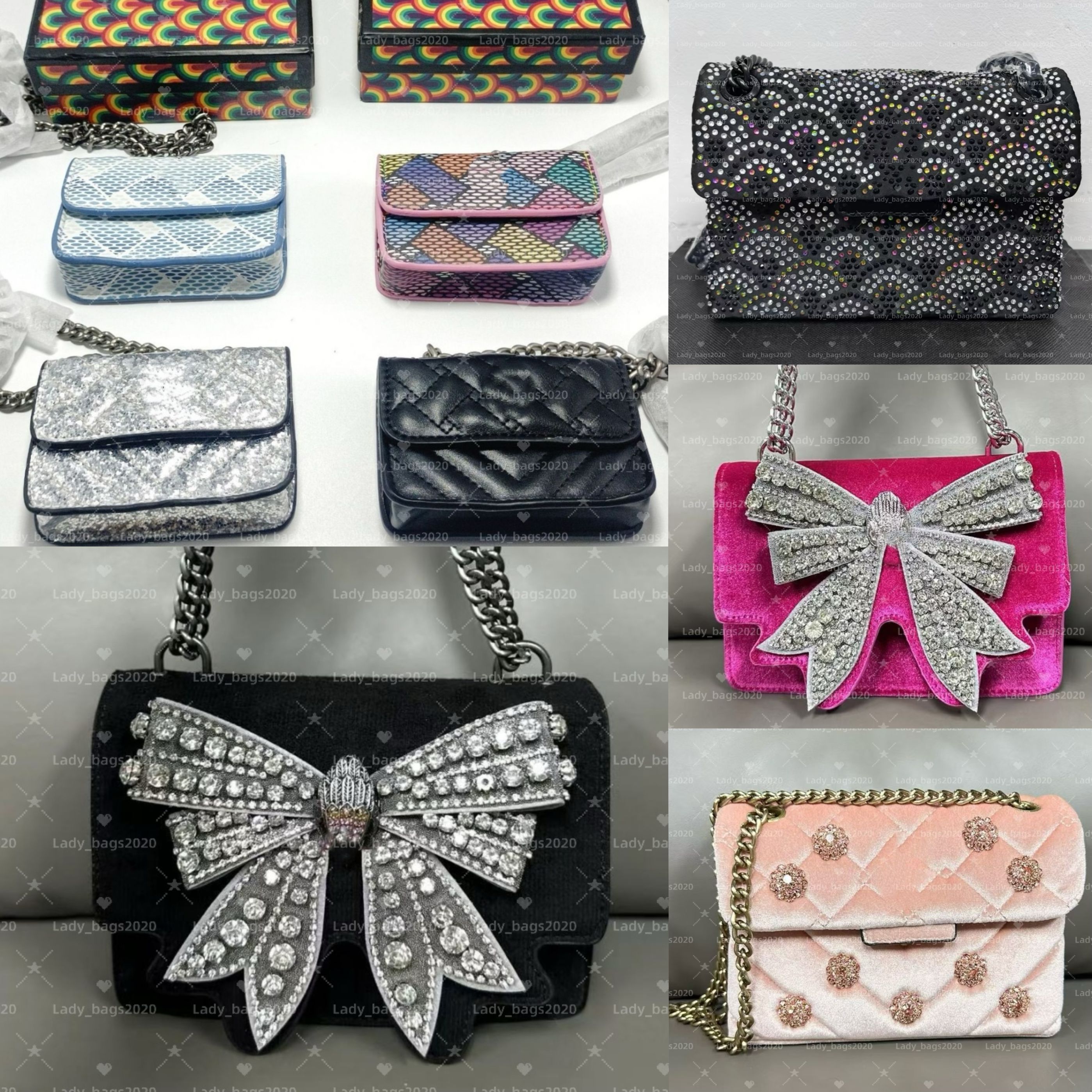 New Rainbow Eagle Head Bag Shoulder Bags Mini Chain Kensington Handbag Women Cow Leather Eagle Cross Body Love Heart Bag Large Crossbody Purse Grils Qute Handbags