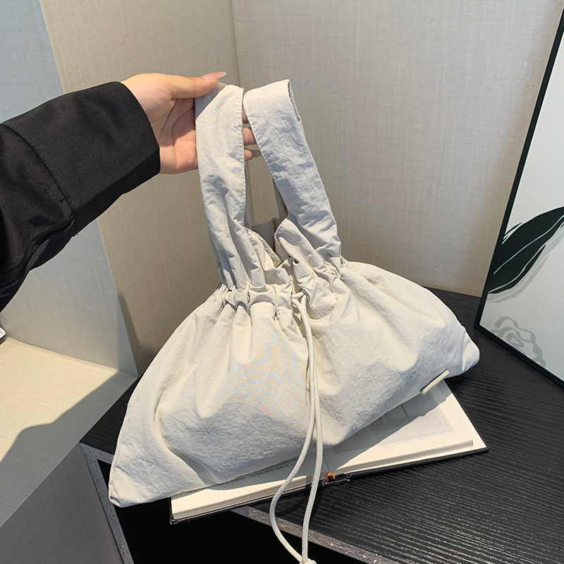 Colorful Fox New Women's Artistic Pastoral Handbag Solid Color Drawstring Commuter Bag ddmymoon