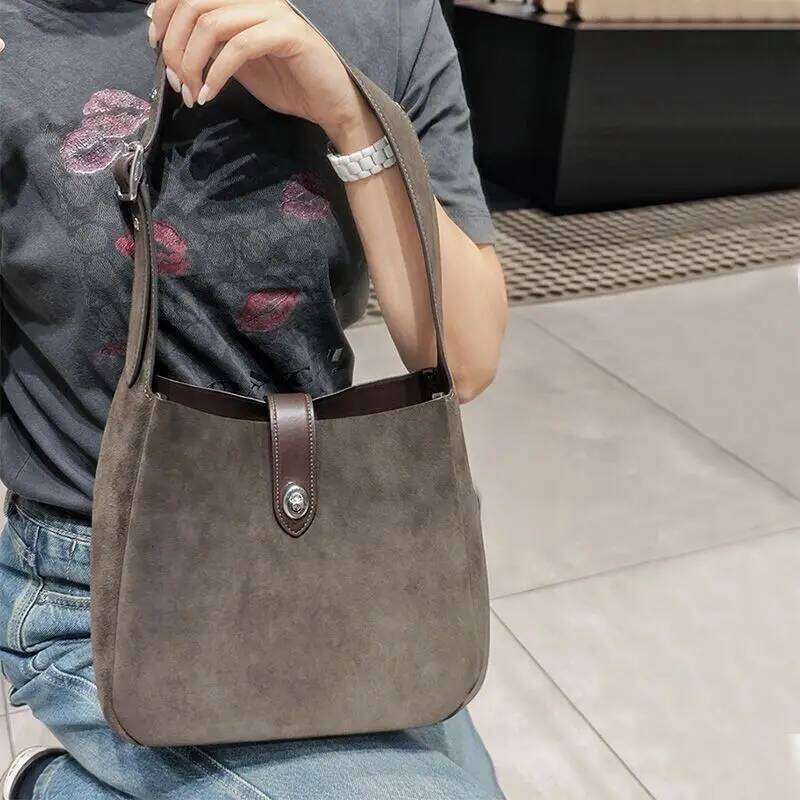 Women's Bags Designer Miyagawa Vintage New Underarm Single Shoulder Matte Bag Splicing Large Capacity Commuter Tote Bags