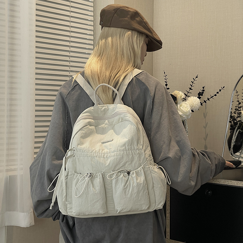 Colorful Fox Korean Style Cute for Women Large Capacity School Lightweight Commuting Versatile Drawstring Backpack ddmymoon