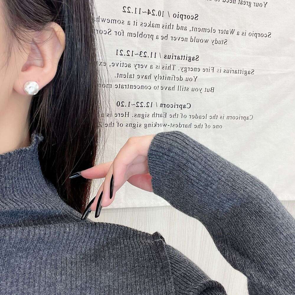 Gold Brushed Irregular Stud for Women, Elegant Unique High-end Style, Chic Micro-inlaid Earrings aa2