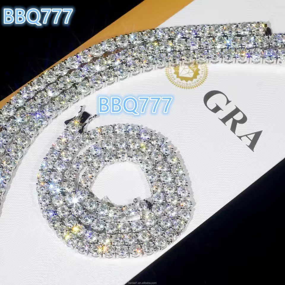 Necklace Bracelet 925 Silver Cuba Chain VVS Jewelry Men Ice Out Necklace Hip Hop Moissanite Diamond Tennis Chain