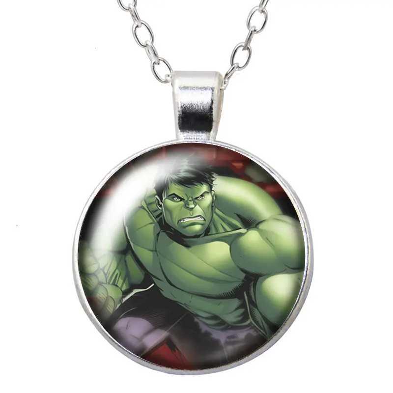HK Hero Round Photo Cabochon Silver Plated Pendant Necklace Jewelry Chain 60cm Gift Y250730
