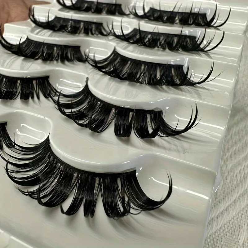 10 pairs of manga eyelashes Japanese role-playing spiky eyelashes 16MM thick artificial mink doll eyelash extension set Z250730