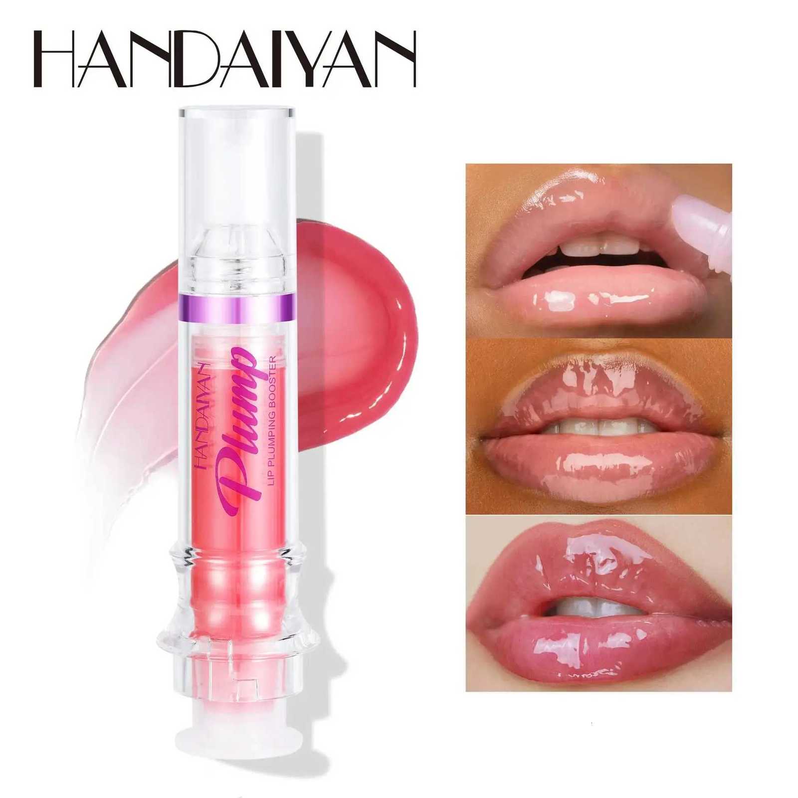 HANDAYAN 6 Color Lip Plumper Gloss Moisturizing Honey Oil Enhancer Transparent Shine Booster Makeup Beauty G250728