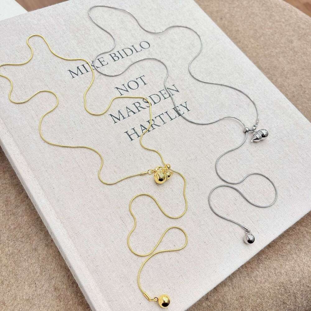 Pull-out Gourd Necklace for Women 2024 High-end Clavicle Light Niche Choker Sweater Chain Accessory 855