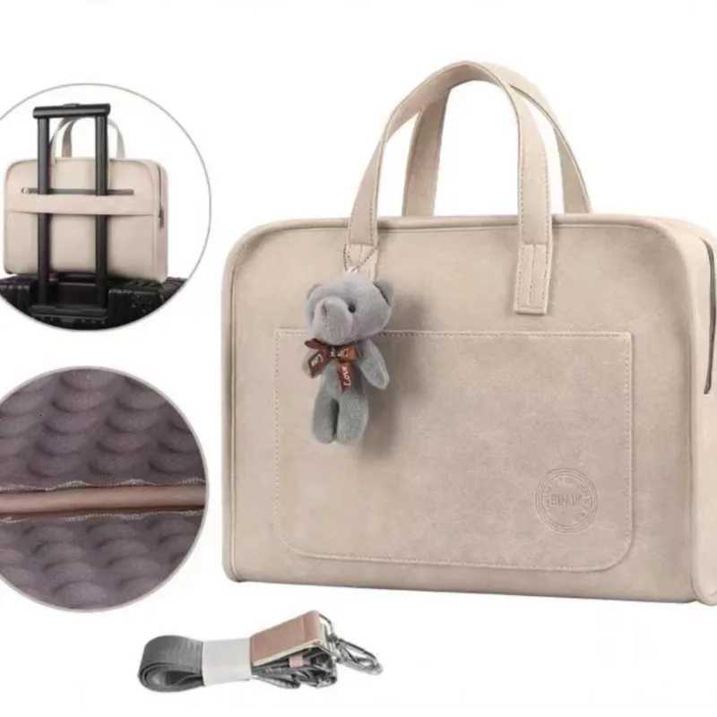 13.3 14 14.1 15.6 16 Inch Khaki Pocket Laptop Bag Wen Off Notebook Sleeve Case Travel Computer Handbag Elegant Luxury y250730