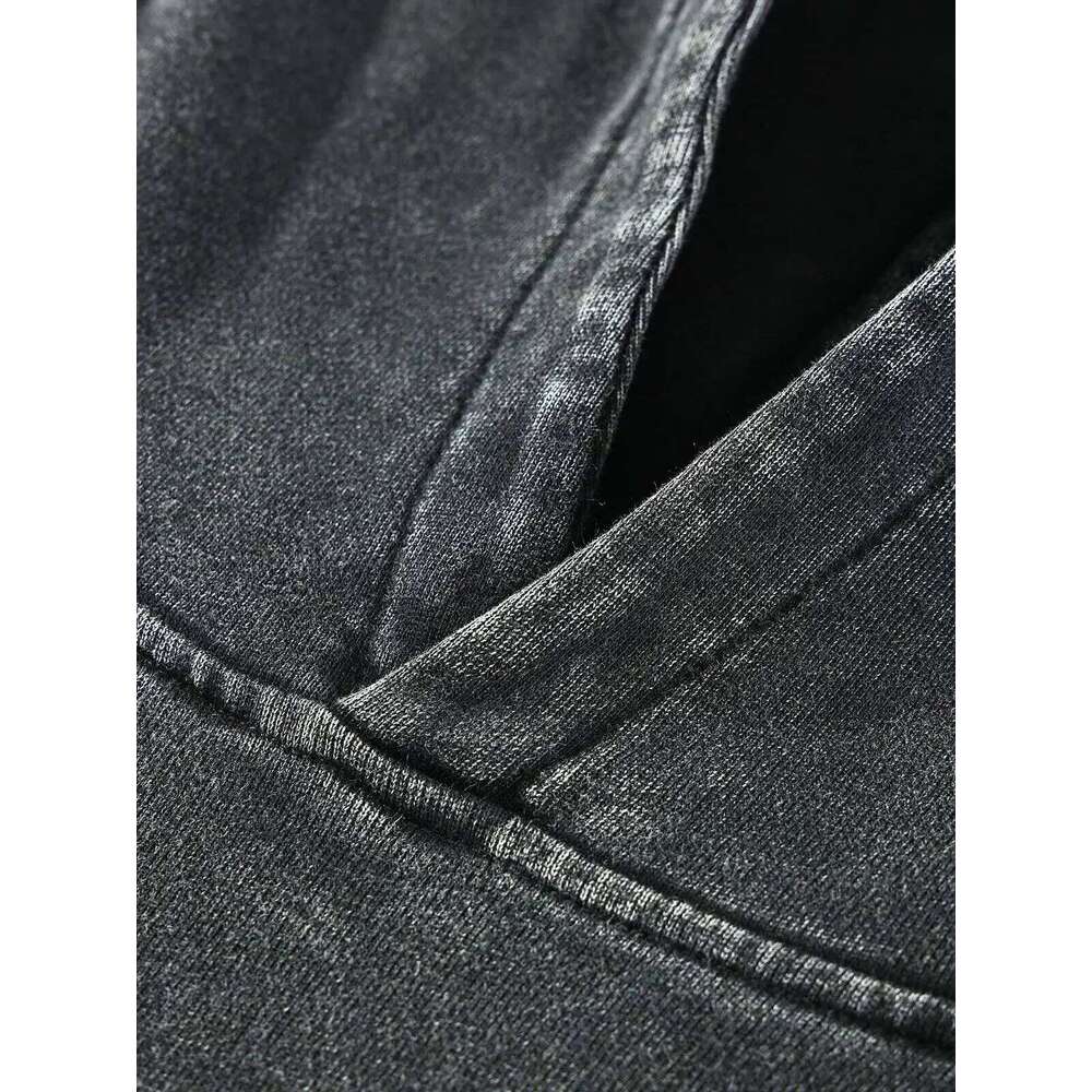 High-Quality Vintage-Washed Streetwear Sweater for Him/Her: Classic Black with Attacker Design