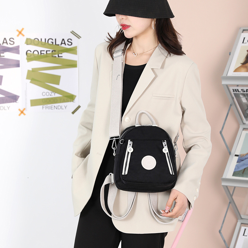 New Crossbody Bag Women's Contrast Color Multifunctional Backpack Nylon Mobile Phone Key Coin Purse ddmymoon