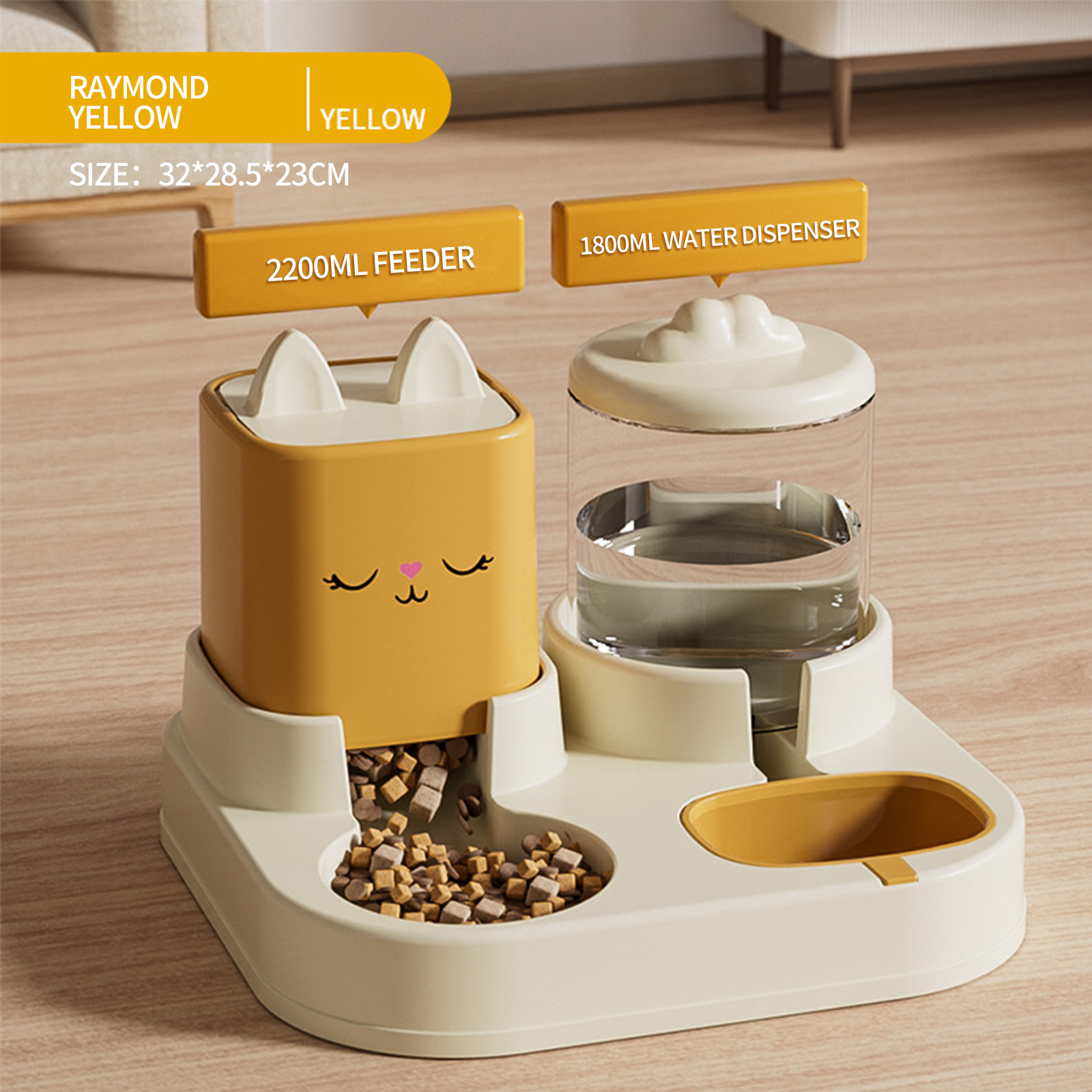 Pet feeder cat bowl water dispenser 2-in-1 automatic feeder dog bowl dog bowl pet supplies wholesale