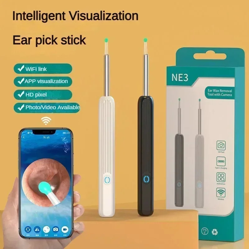 Wireless Wi-fi Visual Ear Cleaner Otoscope Ear Wax Ear with 1296P HD Cleaning Kit Removal Sticks Endoscope Camera Tool Kit 250726