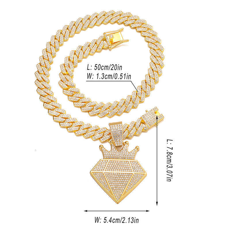 Trendy Men Must-Have Smiley Alloy Full Dia Hip-Hop Style Necklace Crown Letters Multiple Specifications