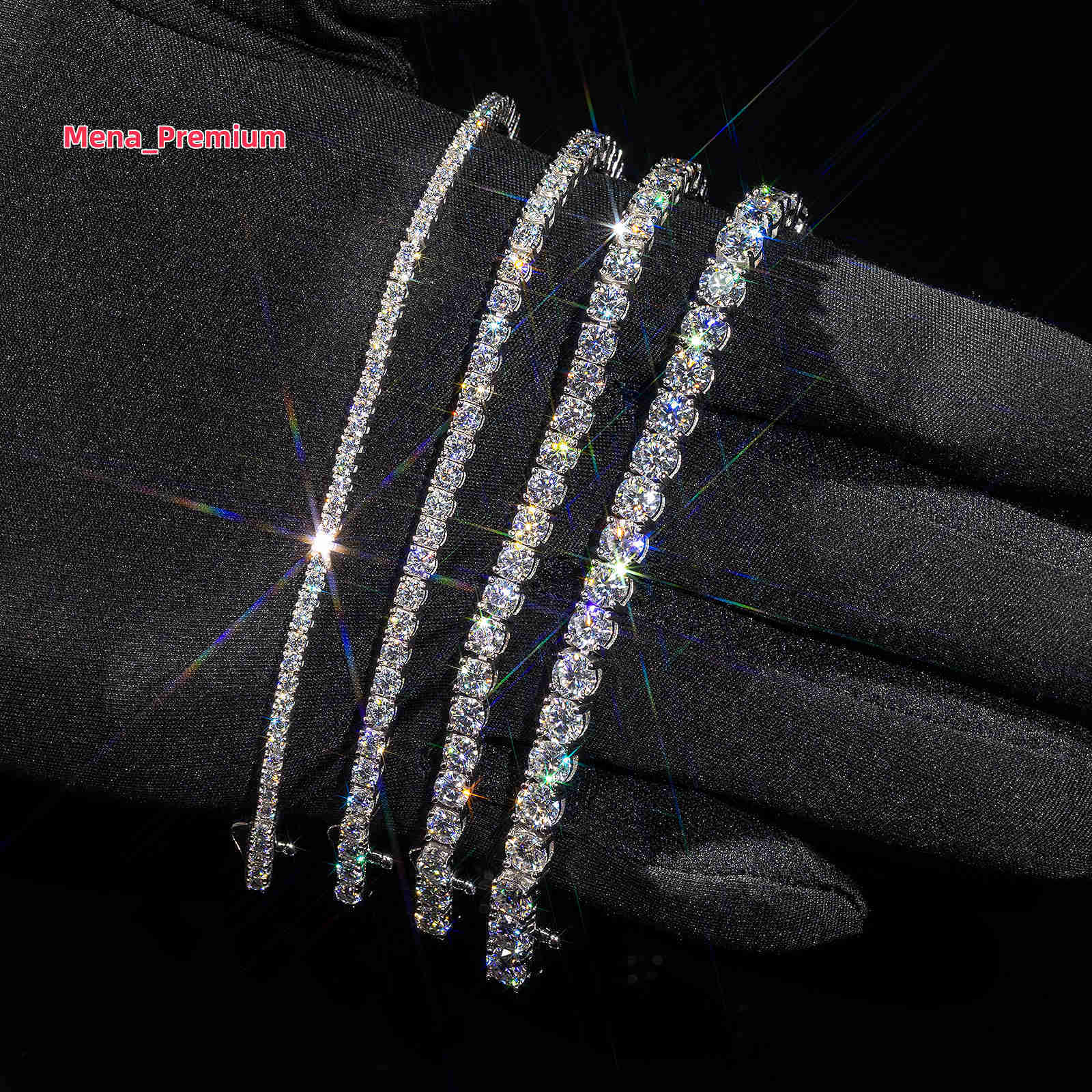 Eco-Friendly Moissanite Lab-Grown Diamond Bracelet Women MEN Gifts Hypoallergenic 925 Sterling Silver 2mm Tennis Chain Bangle