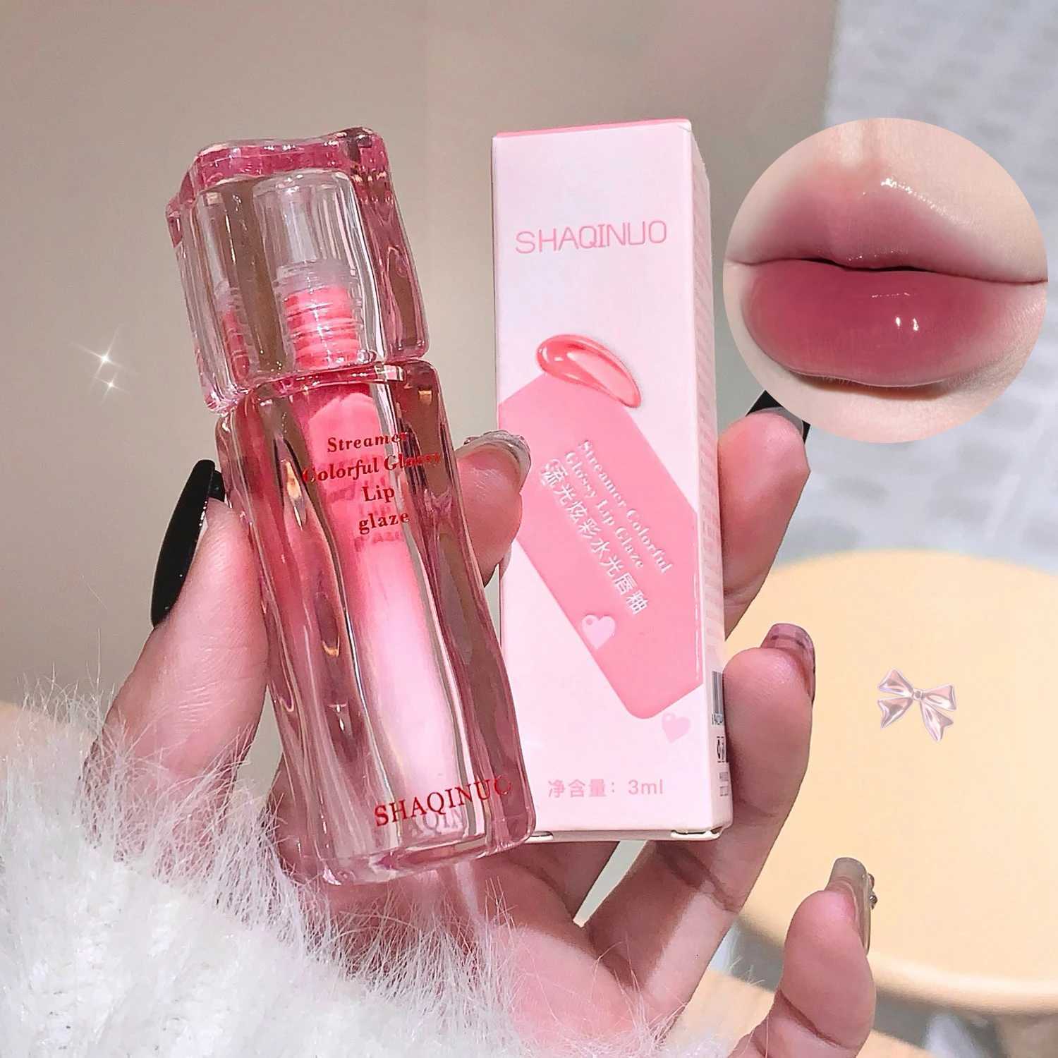 Water Gloss Mirror Lip Glaze Moisturizing Plump Lips Tinted Not Easy To Stick To The Cup Red Lipstick Liquid Long-Lasting Makeup G250728