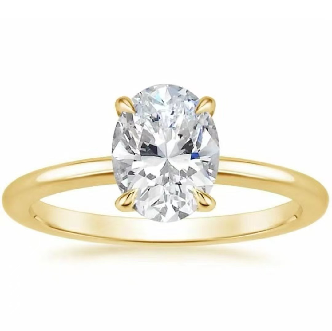Band Rings Sterg Sier Promise Solitaire 3Ct Oval Moissanite Engagement Ring Women Dia Drop Delivery Jewelry Ot9 Free shipping