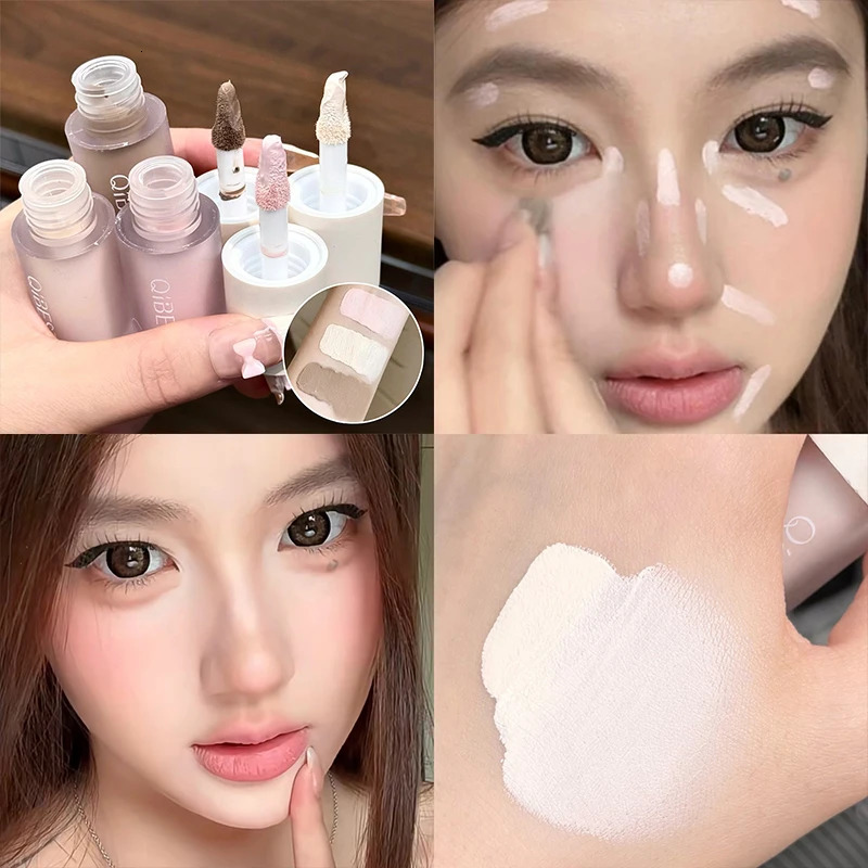 Beige White Concealer Matte Face Highlight Stick Waterproof Three-dimensional Face Brighten Natural Contouring Stick Makeup 250730